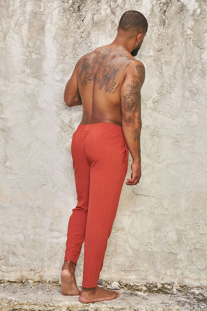 havana linen pants - rust - Icon